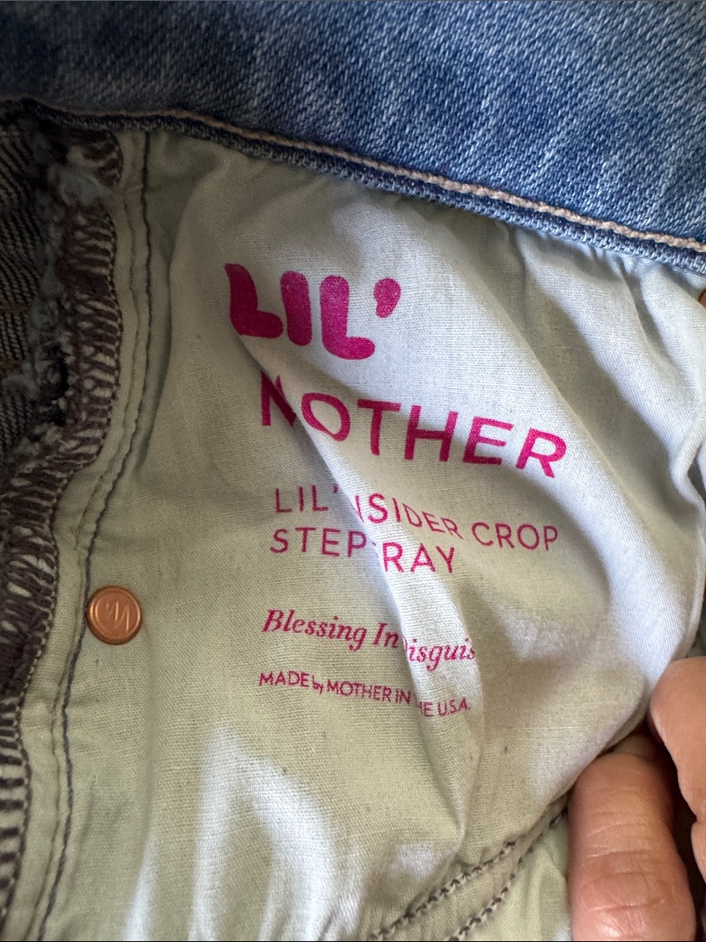 NWT MOTHER JEANS LIL MOTHER INSIDER CROP FRAY. SIZE 24 PETITE. - Picture 8 of 13